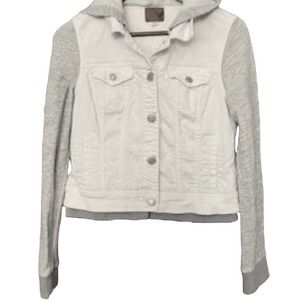 American Eagle Hooded Jacket White and Gray